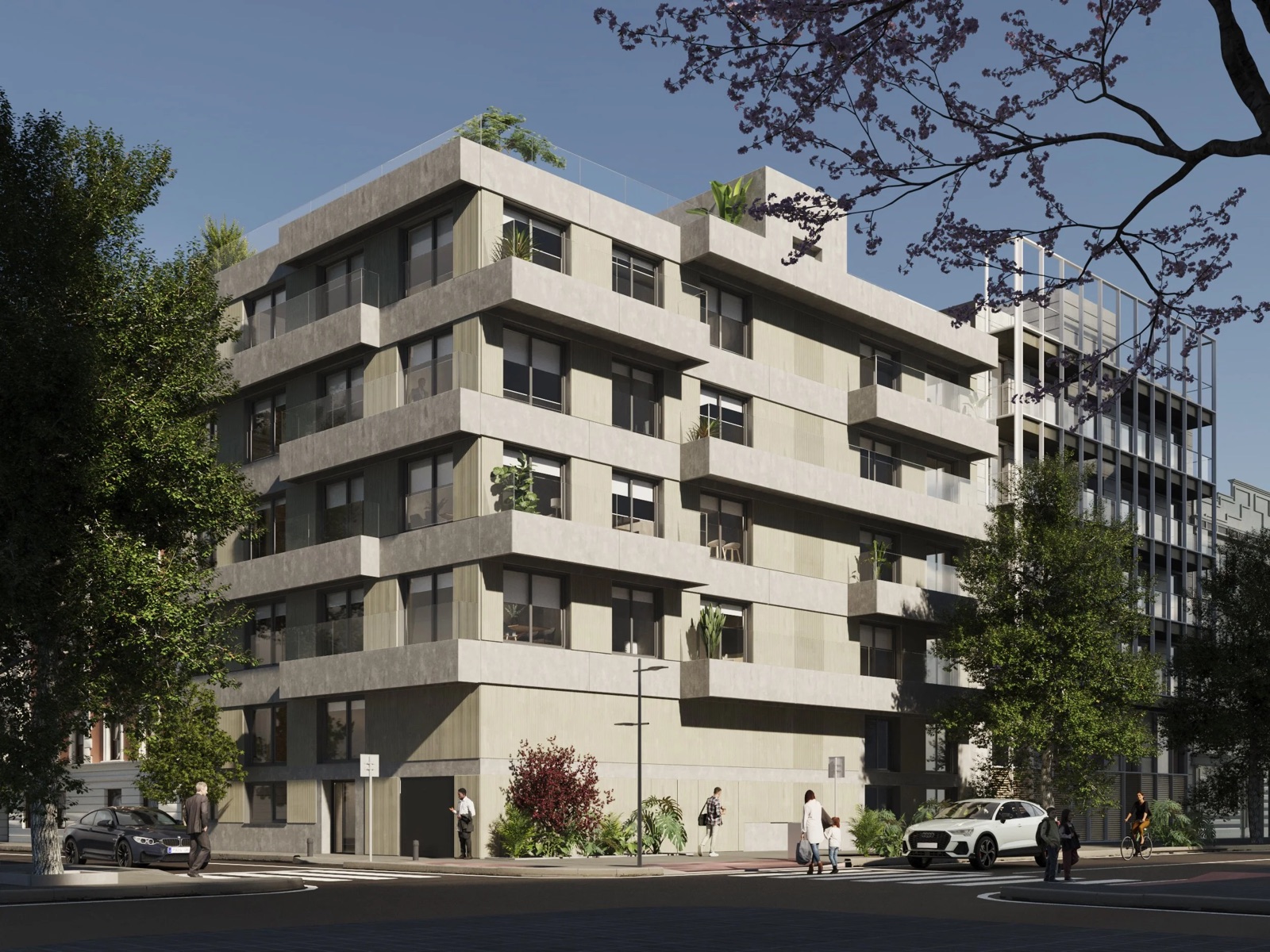 Calassanç, Granollers — fachada del edificio en la esquina de Sant Josep de Calassanç