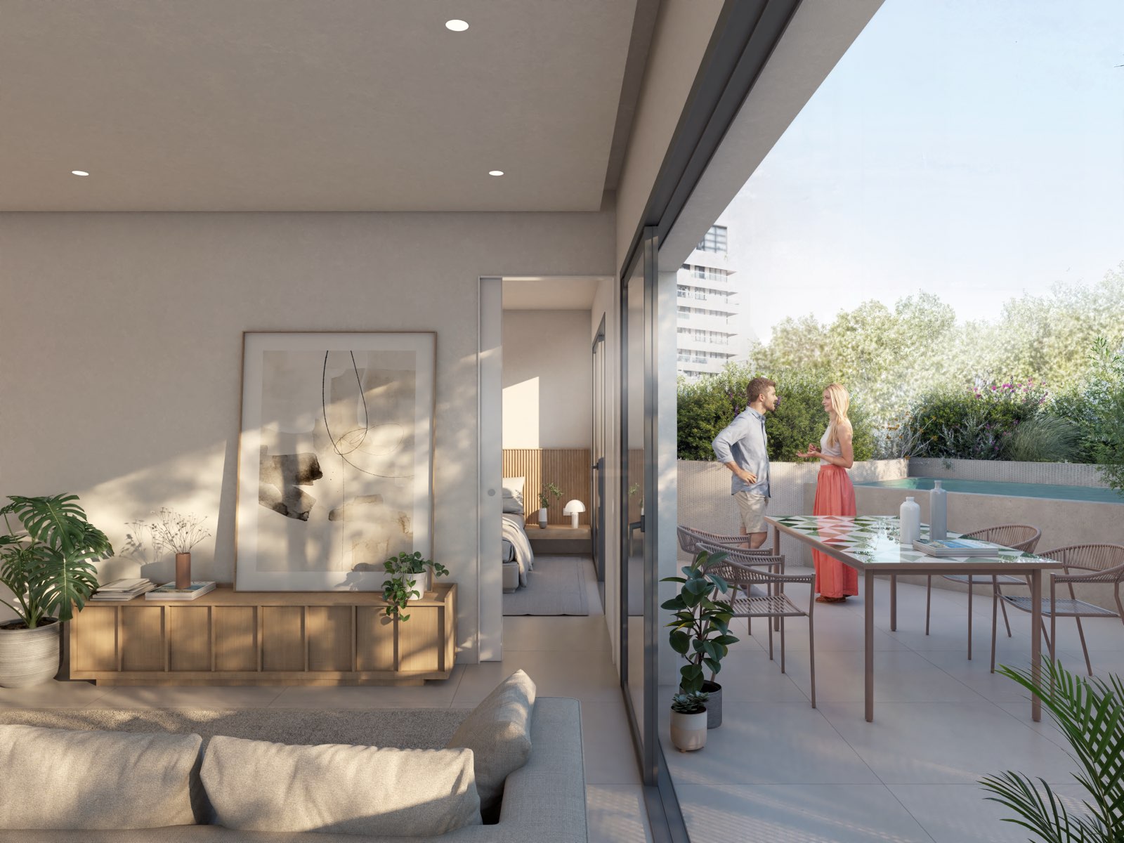 Wouters, Sabadell — terraza con comedor exterior y piscina