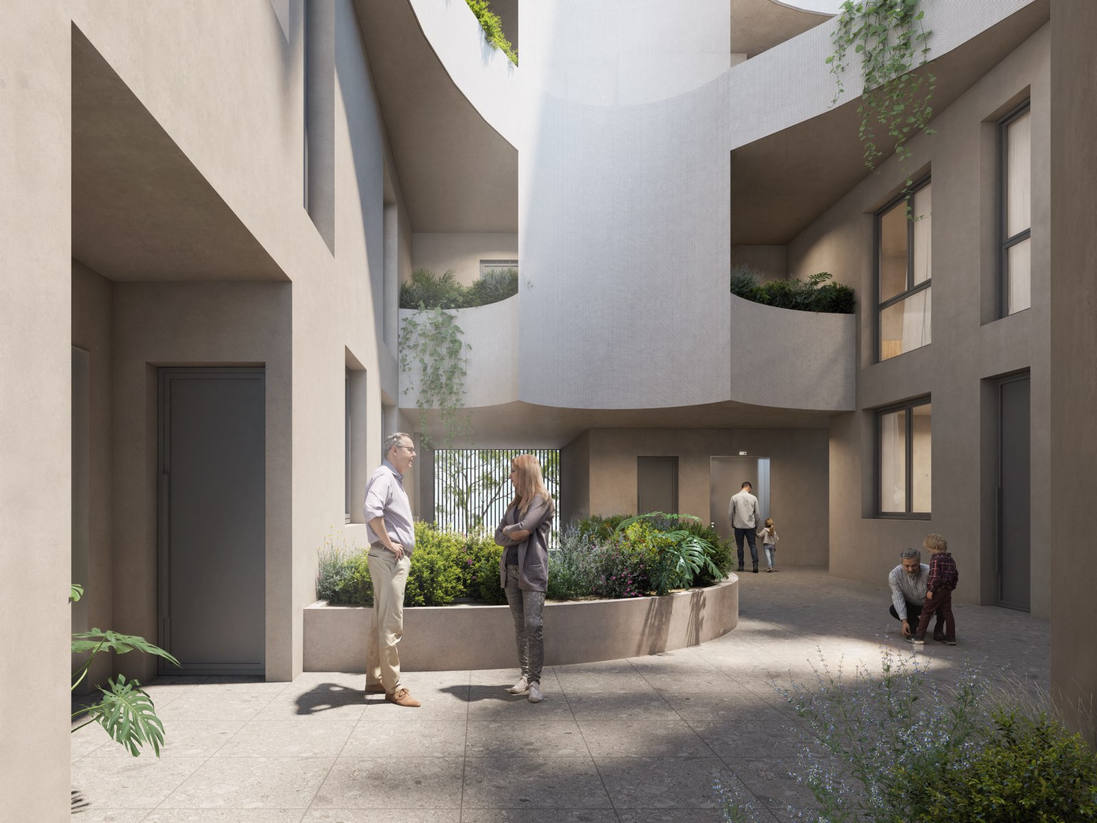 Wouters, Sabadell — patio interior ajardinado